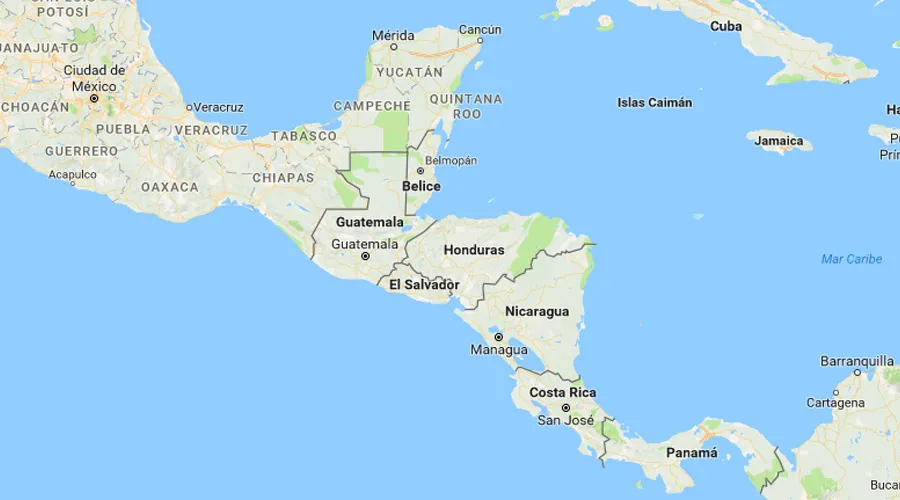 Mapa de América Central / Crédito: Google
