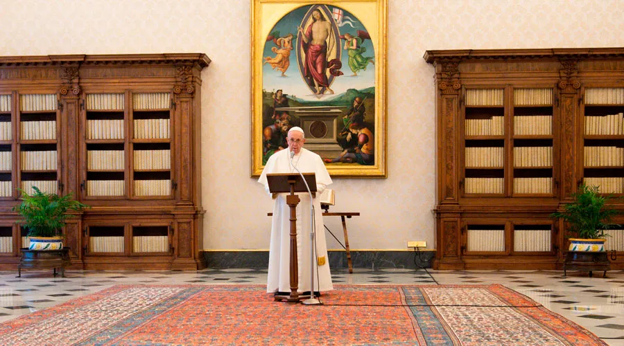El Papa Francisco presidió el Ángelus desde el Palacio Apostólico. Foto: Vatican Media