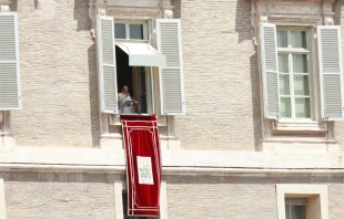 El Papa Francisco durante el u00c1ngelus. Foto: Daniel Ibu00e1u00f1ez / ACI Prensa 
