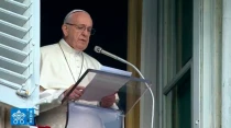 El Papa Francisco durante el rezo del u00c1ngelus. Foto: Captura de Youtube