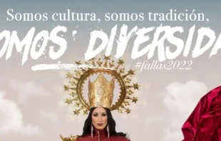 Fragmento del cartel blasfemo. 