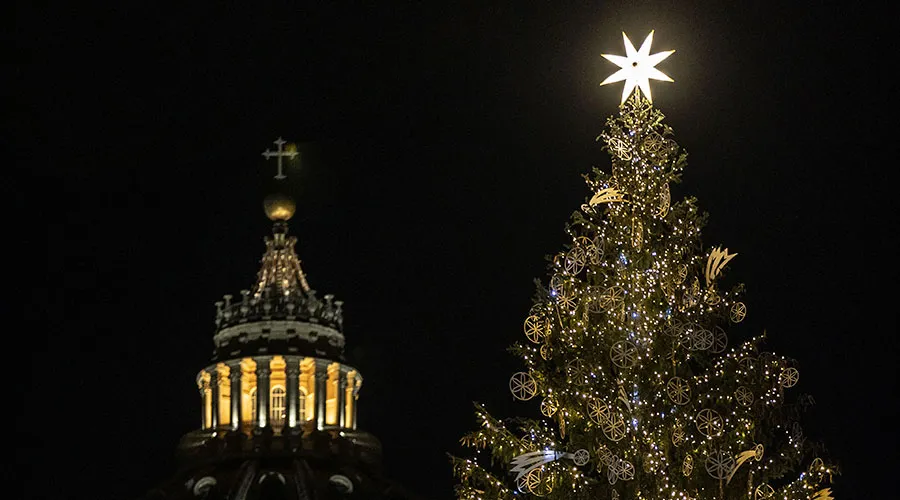 Árbol de Navidad en el Vaticano / Crédito: Daniel Ibañez - ACI Prensa