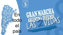 Invitación a las marcha nacional del 5 de agosto en Argentina / Crédito: Marcha Por La Vida Argentina