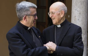 Mons. Luis Arguello y Cardenal Blu00e1zquez. Cru00e9dito: Archidiu00f3cesis de Valladolid 