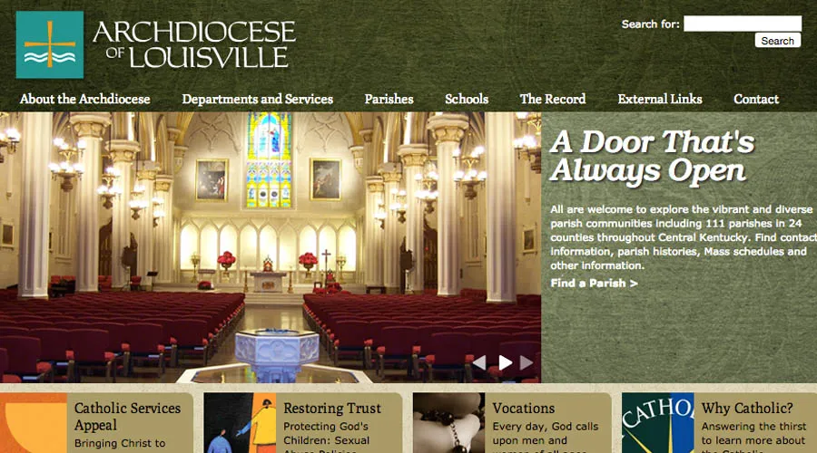 Captura de pantalla del sitio web de la Arquidiócesis de Louisville.?w=200&h=150