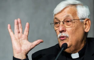 P. Arturo Sosa en la rueda de prensa de este lunes sobre el Su00ednodo en el Vaticano. Foto: Daniel Ibu00e1u00f1ez / ACI Prensa 