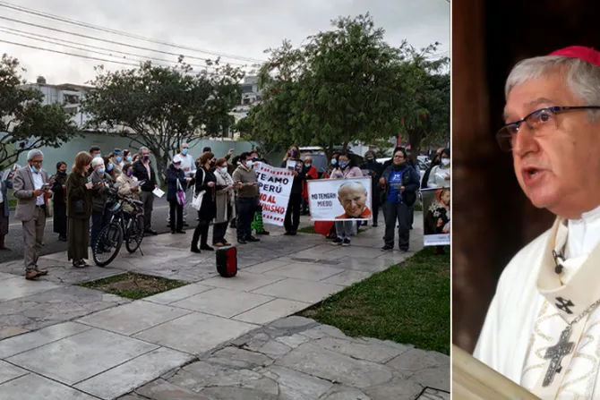 Decenas de personas rezan frente a casa del Arzobispo de Lima por polémicas declaraciones
