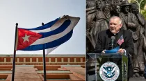 Mons. Thomas Wenski y bandera de Cuba / Crédito:  Arquidiócesis de Miami y Pexels