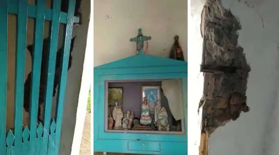 Daños causados a la capilla de Nossa Senhora de Mont’Serrat en Aracruz (Brasil). Créditos: Parroquia de São João Batista