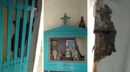 Desconocidos atacan capilla y dañan altar e imágenes de santos
