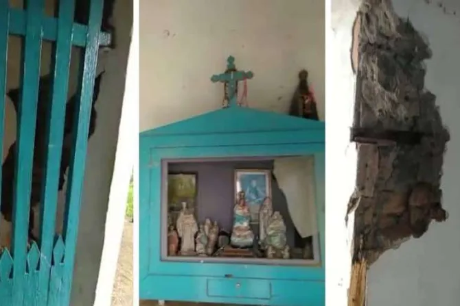 Desconocidos atacan capilla y dañan altar e imágenes de santos