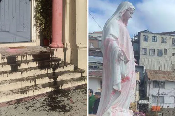 FOTOS: Atacan iglesia dedicada a la Virgen de la Medalla Milagrosa en Chile