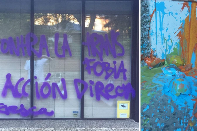 Lobby gay ataca sede de HazteOir.org en España