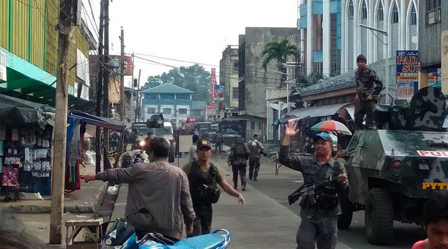 Lugar del atentado. Foto: Armed Forces of the Philippines - Western Mindanao Command AFP/Westmincom