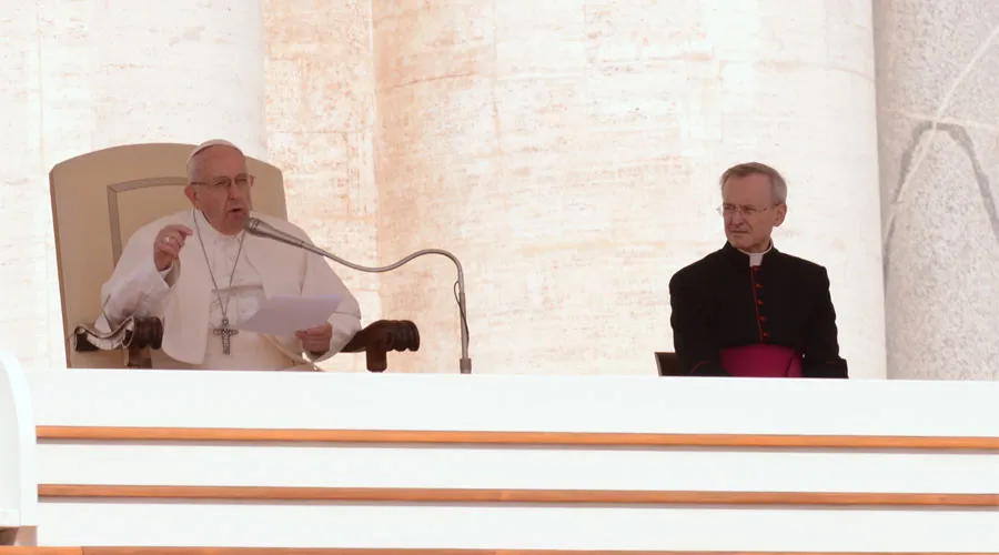 El Papa Francisco pronuncia su catequesis en el Vaticano / Foto: Sabrina Fusco (ACI Prensa)