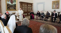 El Papa durante la audiencia. Foto: L'Osservatore Romano