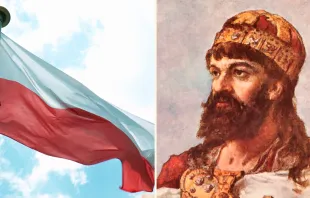 Bandera de Polonia y Mieszko I / Dominio Público 