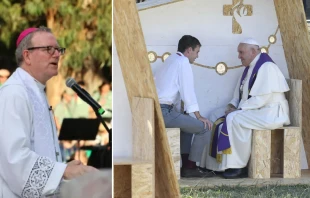 Mons. Robert Barron. Cru00e9dito: Nuria Chiccon/EWTN News. Papa Francisco confesando en Lisboa. Cru00e9dito: EWTN News. 