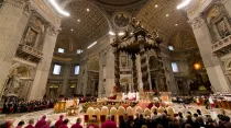 Basílica de San Pedro del Vaticano durante la celebración. Foto: Daniel Ibáñez / ACI Prensa