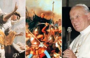 La anunciaciu00f3n. Cru00e9dito: Wikipedia / San Juan Da Capistrano. Cru00e9dito: Wikimedia Commons / Juan Pablo II. Cru00e9dito: Wikimedia Commons. Todas la imu00e1genes son de Dominio Pu00fablico.  