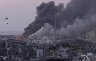 Puerto de Beirut tras la explosiu00f3n. Foto: EWTN 