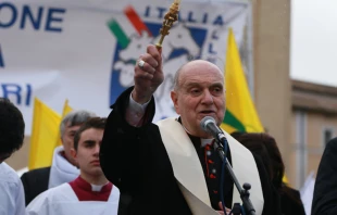 El Cardenal Angelo Comastri bendice a los animales. Foto: Daniel Ibu00e1u00f1ez / ACI Prensa 