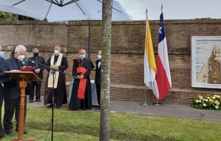 Colocaciu00f3n de la Virgen del Carmen en Jardines Vaticanos. Foto: Mercedes De La Torre / ACI Prensa 