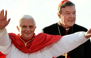 Benedicto XVI y el Cardenal Pell en Australia. Cru00e9dito: EWTN 