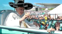 Benedicto XVI en el Parque Bicentenario en Guanajuato en México. Crédito: Vatican News