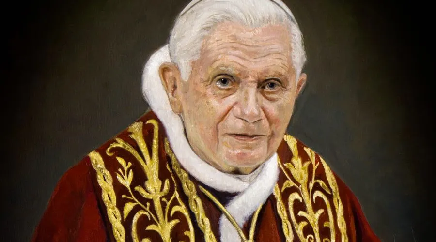 Benedicto XVI retratado por el artista español Raúl Berzosa.