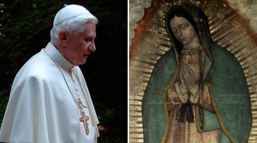 Benedicto XVI. Crédito: Vatican Media / Virgen de Guadalupe. Crédito: Dominio público?w=200&h=150