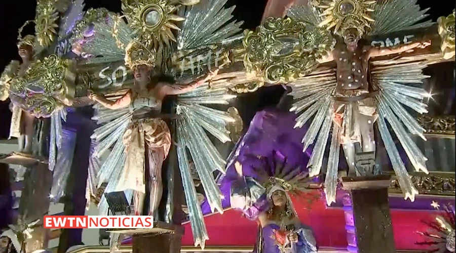 Jesús blasfemo creado por la escuela de samba Mangueira / Crédito: EWTN Noticias?w=200&h=150