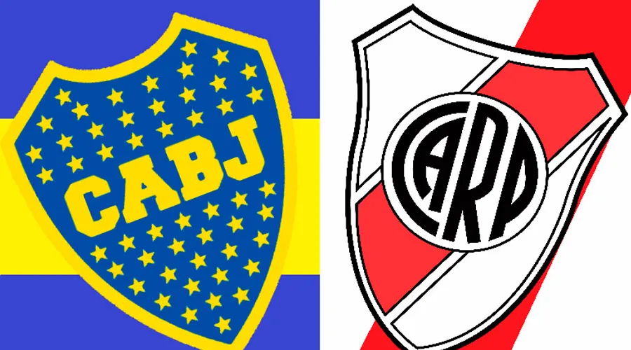 Escudos de Boca Juniors y River Plate. Imagen: UnNombreCualquiera / Wikipedia (CC BY-SA 4.0)