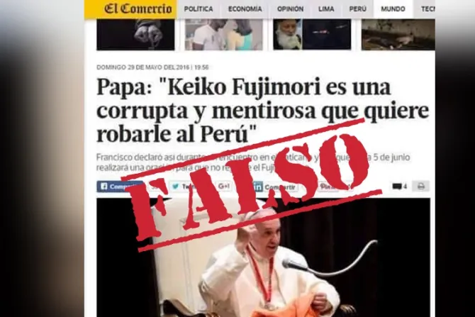 Nuevo bulo: El Papa no ha opinado sobre Keiko Fujimori ni elecciones en Perú