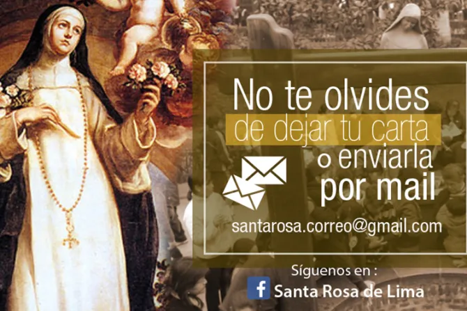 Santa Rosa de Lima: Los fieles podrán escribirle al buzón virtual
