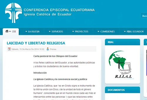 Captura de sitio web de la Conferencia Episcopal Ecuatoriana?w=200&h=150