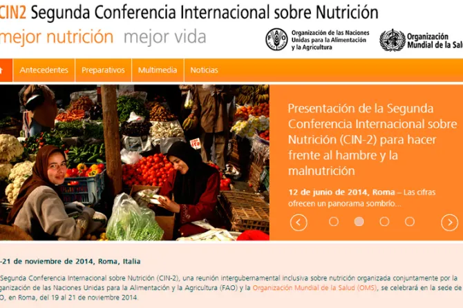 Papa Francisco asistiría a Conferencia Internacional sobre Nutrición