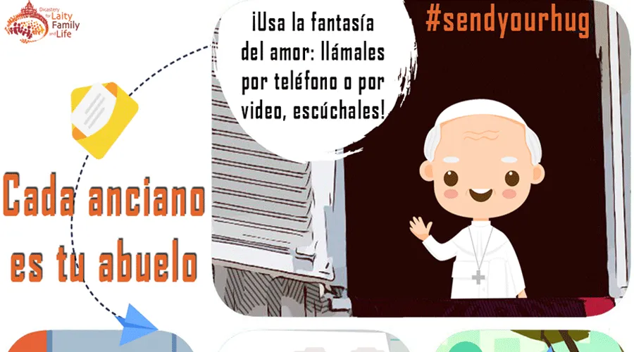 Cartel de la campaña "Cada anciano es tu abuelo". Foto: Vatican Media