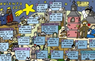 Calendario de Adviento 2021 diseu00f1ado por el P. Francisco Javier u201cPatxiu201d Bronchalo. 