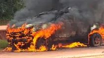 Camioneta de los policías asesinados (Paraguay) / Foto: Twitter de Entorno Inteligente