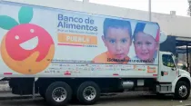 El camión robado con 15 toneladas de alimentos. Foto: Cáritas Puebla
