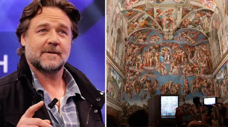 Russell Crowe visita la Capilla Sixtina y afirma que no existe “privilegio más especial”