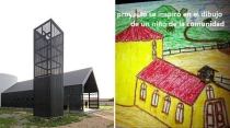 Capilla Totihue (Gonzalo Mardones) / Dibujo Capilla Totihue (Municipalidad de Requinoa)