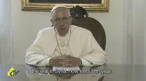 El Papa en el video-mensaje. Foto: Captura Youtube