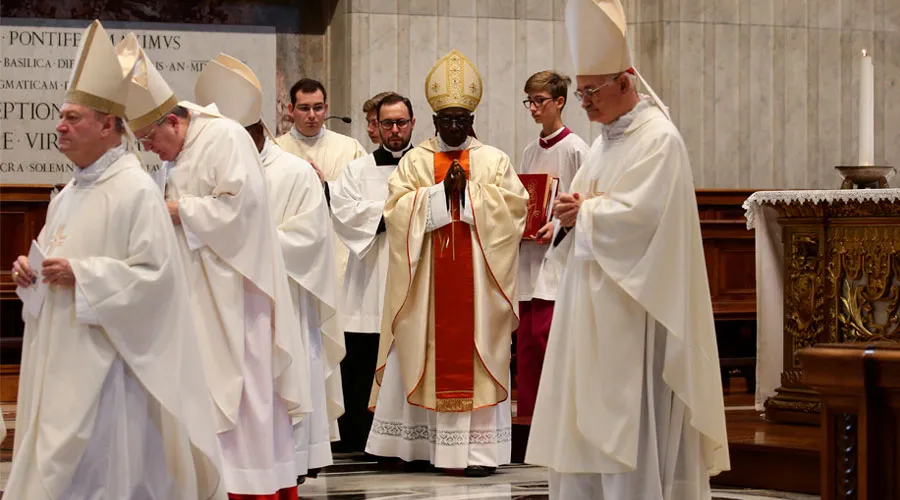 El Cardenal Sarah durante la Misa. Foto: Evandro Inetti / ACI Prensa