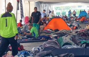 Imagen referencial / Campamento de primera caravana migrante en Ciudad de Mu00e9xico, en noviembre de 2018. Cru00e9dito: David Ramos / ACI Prensa. 