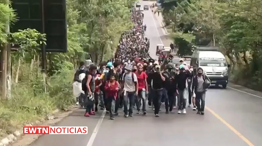 Caravana de migrantes en Guatemala. Créditos: EWTN Noticias?w=200&h=150