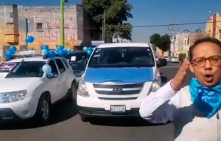 Una de las caravanas por la vida y la familia en Mu00e9xico. Captura de video Frente Nacional por la Familia 