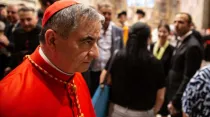 El Cardenal Angelo Becciu. Foto: Daniel Ibáñez / ACI Prensa