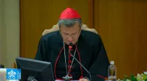 El Cardenal Grech lee su mensaje. Foto: Vatican Media / Captura de Youtube
